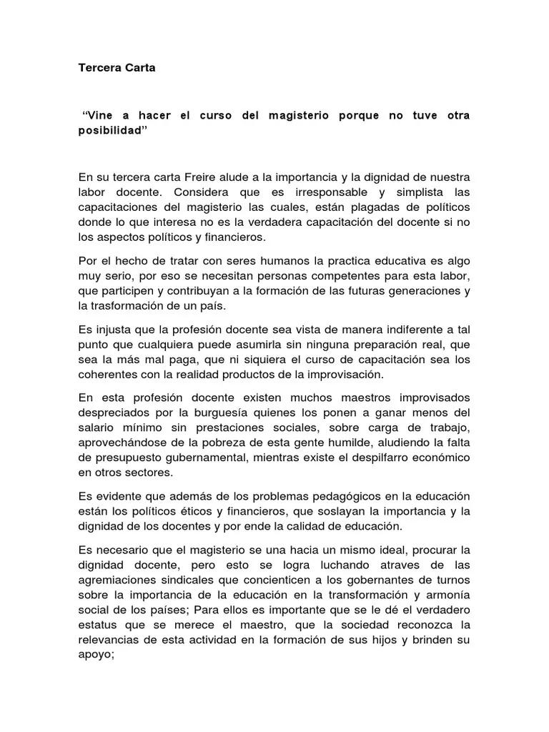 tercera carta de paulo freire resumen - Cómo citar Paulo Freire Cartas a quien pretende enseñar