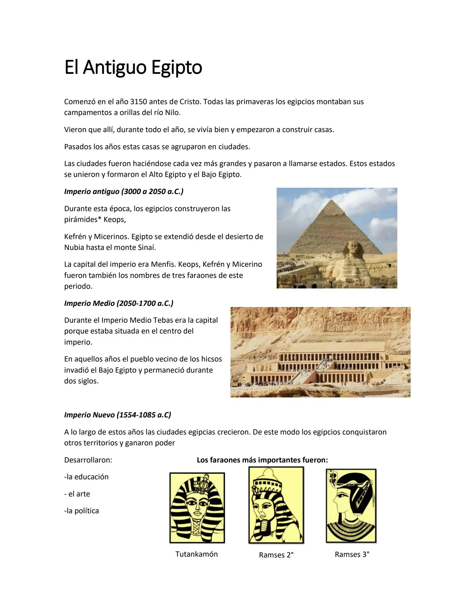 historia de egipto resumen - Cómo comienza la historia de Egipto