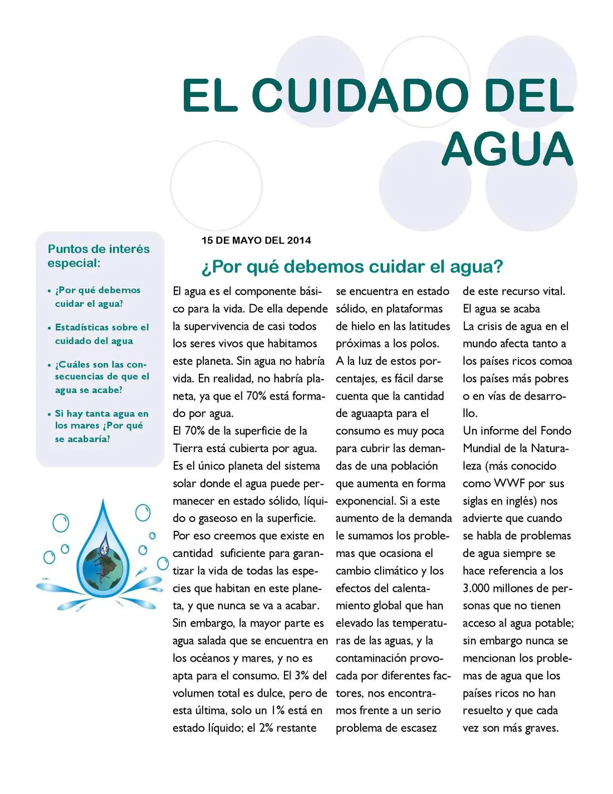 informe sobre el agua resumen - Cómo hacer una introducción sobre el tema del agua