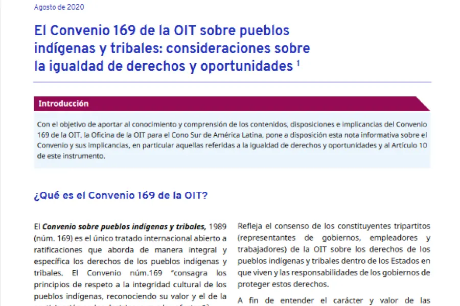 convenio 169 resumen - Cuál es el aporte de la OIT a los pueblos indígenas