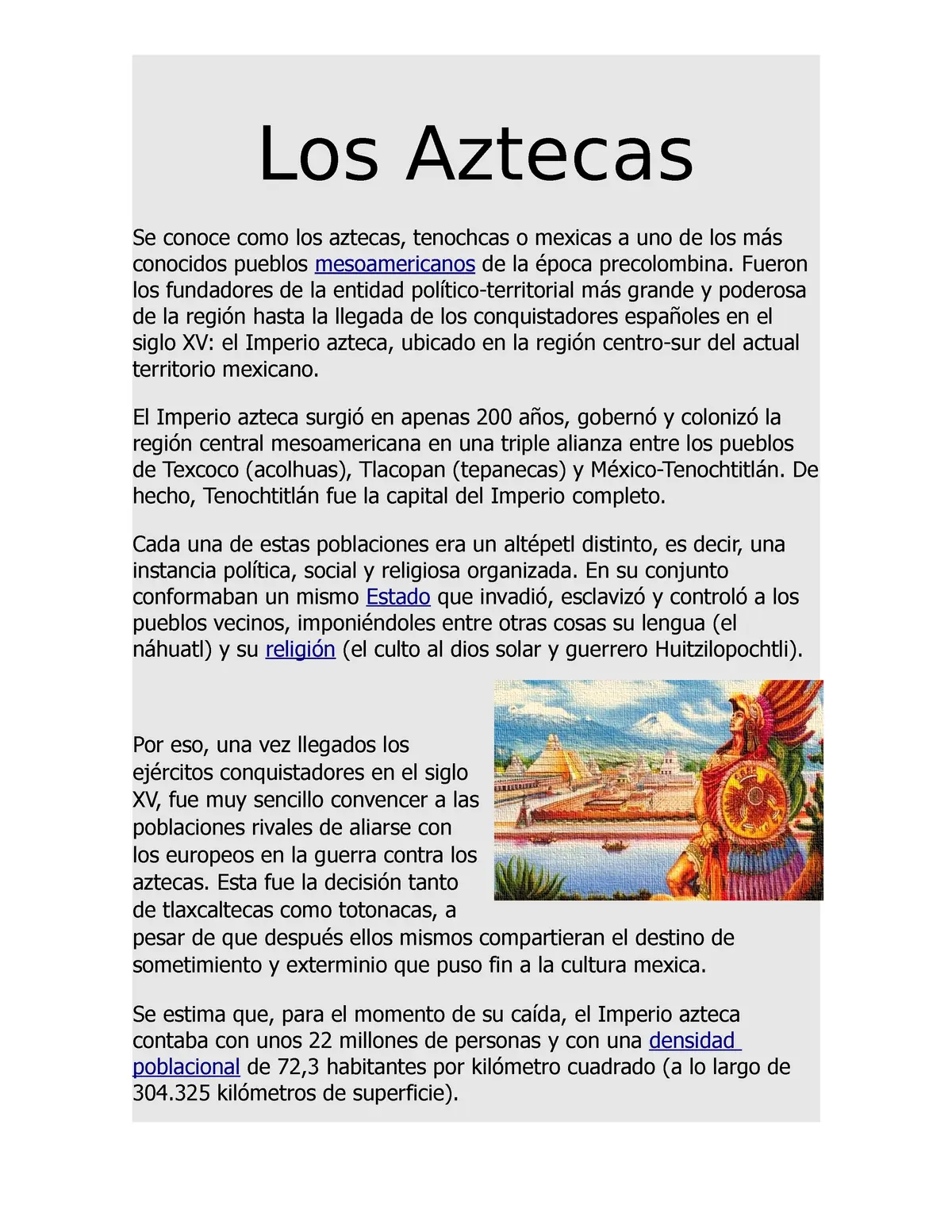 los aztecas resumen completo - Cuál es la historia de los aztecas