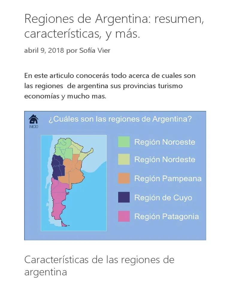 regiones de la argentina resumen - Cuáles son las 4 regiones de Argentina