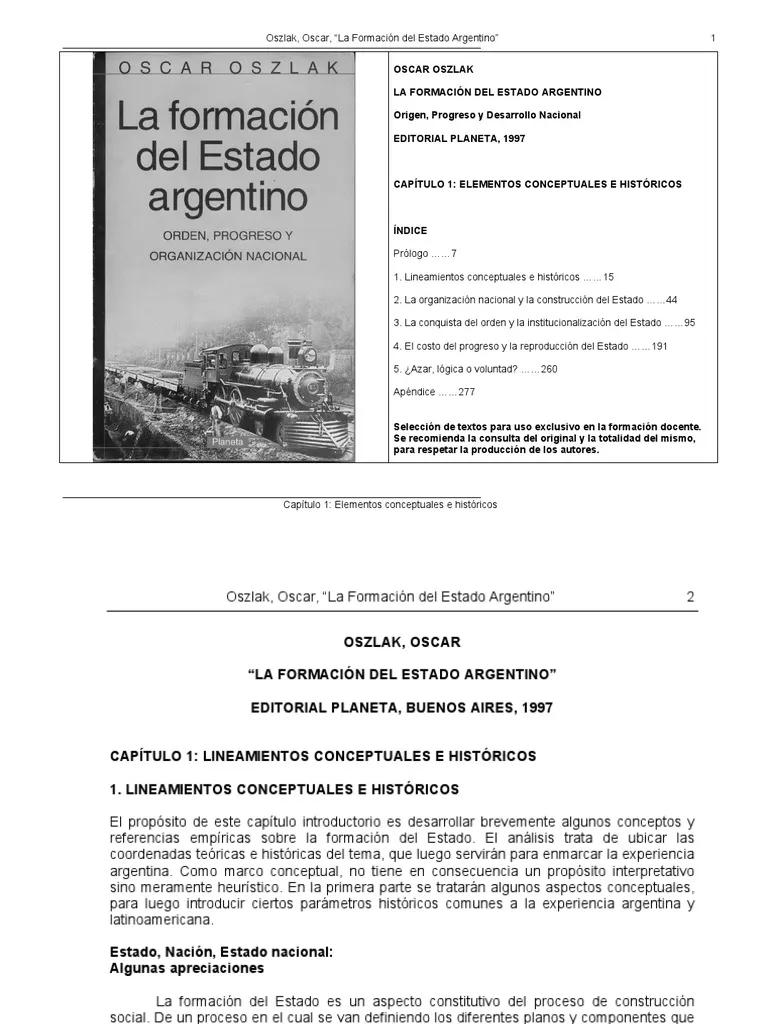 formacion del estado argentino resumen - Cuáles son los elementos que conforman el Estado argentino