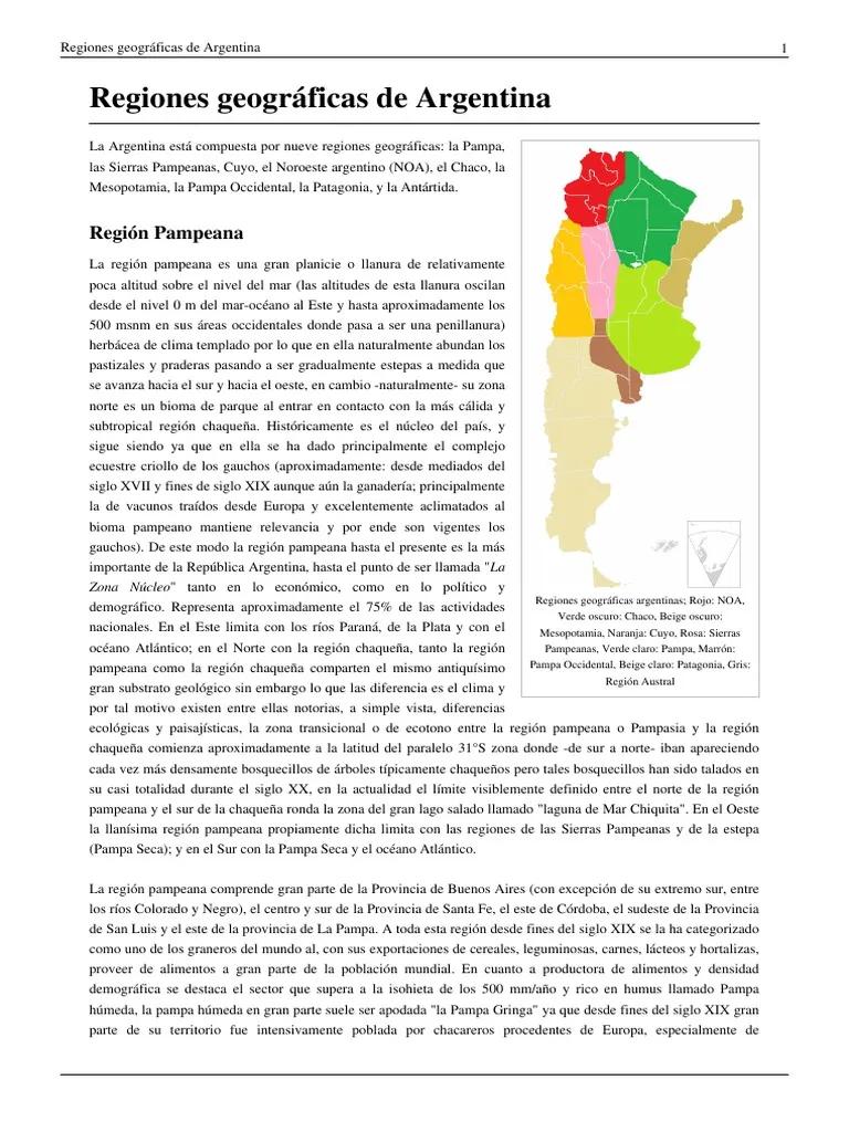resumen de las regiones geograficas de argentina - Cuáles son los tipos de regiones geográficas