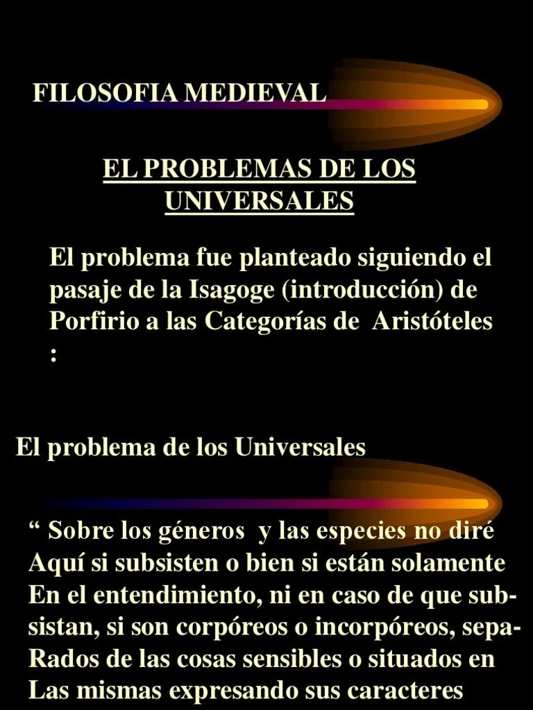 el problema de los universales resumen - Cuándo surge el problema de los universales