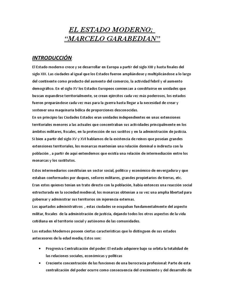 estado moderno resumen - Qué es el Estado moderno y cuáles son sus características