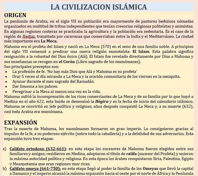 civilizacion islamica resumen - Qué es la civilizacion del islam