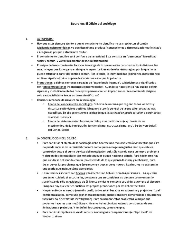 la ruptura bourdieu resumen - Qué es la ruptura epistemológica