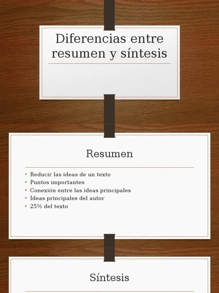 resumen y sintesis - Qué es la síntesis en un tema