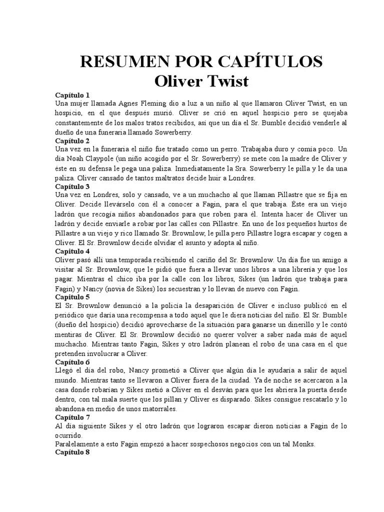 oliver twist charles dickens resumen por capitulos - Qué pasa en el capítulo 1 de Oliver Twist