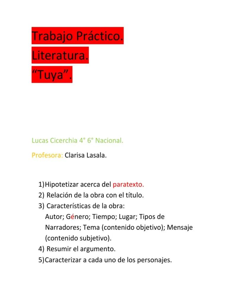 tuya claudia piñeiro resumen de cada capitulo - Qué tipo de narrador tiene el capítulo 3 de la novela Tuya