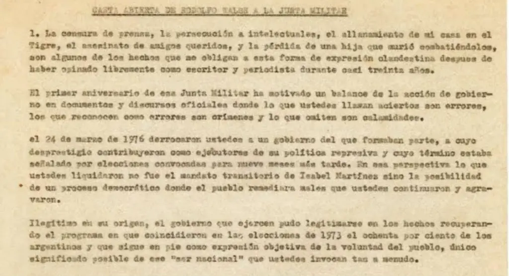 resumen de la carta de rodolfo walsh yahoo - Quién escribió la carta Abierta